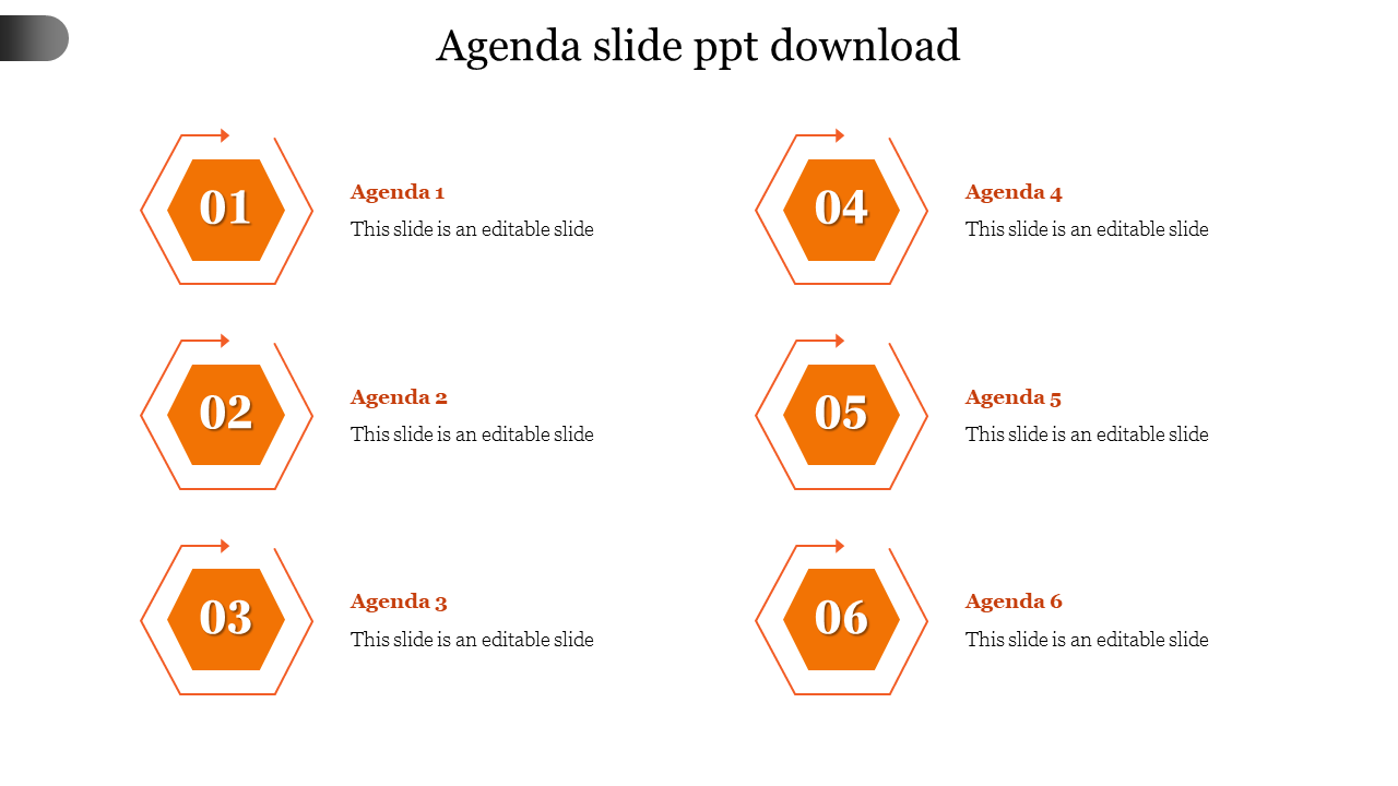 agenda slide ppt download-Orange